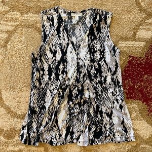 Dana Buchman Snakeskin Print Sleeveless Top Size M